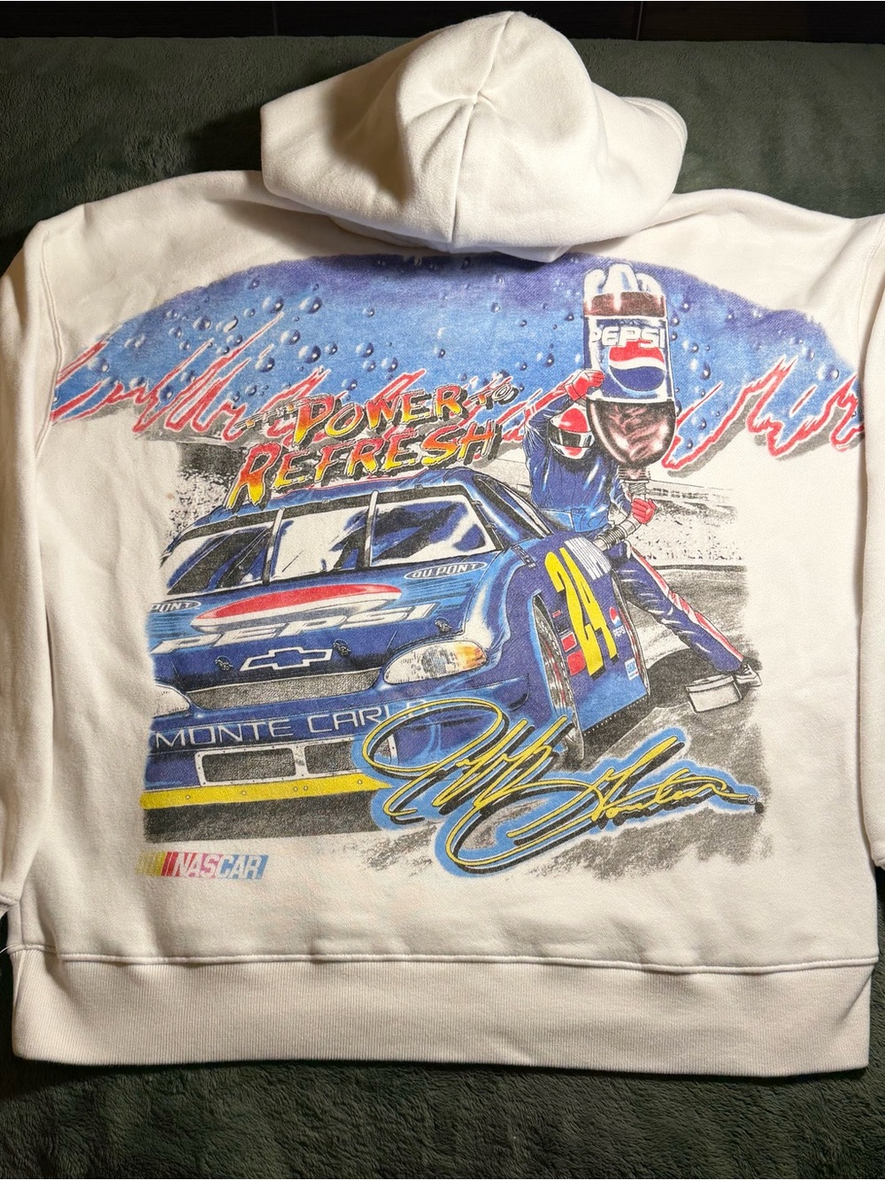 Hollister Boxy Fit Pepsi Racing NASCAR Monte Carlo Tee White with Blue and Red